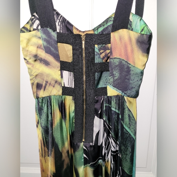 Bebe Multicolor Hi Low Flowy Sleeveless Summer Dress, Size XS - Picture 5 of 11